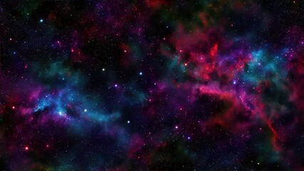 Fototapeta na wymiar Dark space background with nebula, stars, and bright light. AI generation