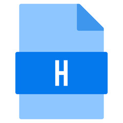 Obraz premium H file format extension icon