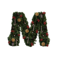 Christmas Wreath 3D Alphabet or PNG Letters