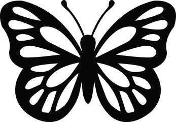 Black butterfly design hand drawn.
