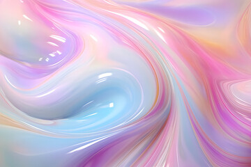Fototapeta premium Silky abstract liquid in pastel neon colors mixed together