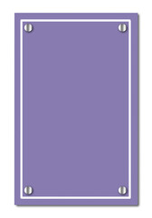 Purple Blank Plate with Screws. Can be used as a Text Frame.