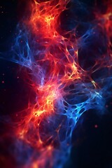 Fototapeta premium Abstract fiery dust nebula cosmos background Generative AI