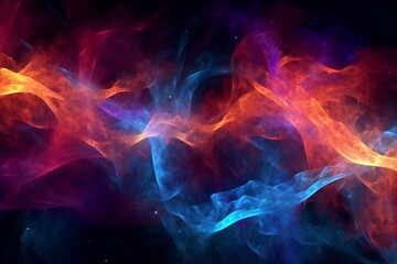 Fototapeta premium Abstract fiery dust nebula cosmos background Generative AI