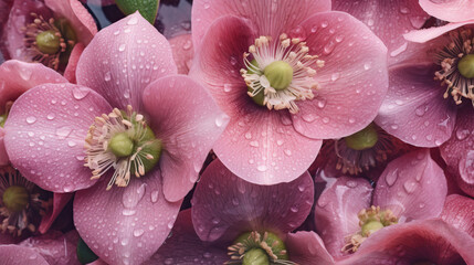 Background of  Hellebore , HD, Decorate with water drops, Background Wallpaper, Desktop Wallpaper , Generative Ai
