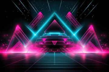 abstract futuristic background with pink blue glowing neon moving high speed wave lines Neon night Party Stage Fun Dance Fantastic wallpaper ads flyer