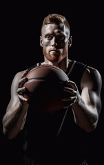 Fototapeta na wymiar Epic portrait of a basketball player