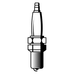 motorcycle spark plug silhouette isolated