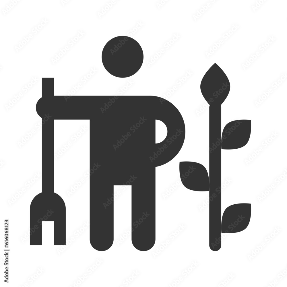 Poster illustration of a icon plantation worker 