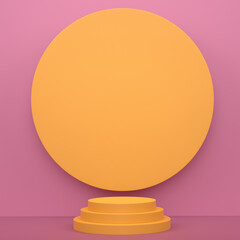 Abstract scene or podium for product showcase on monochrome background.