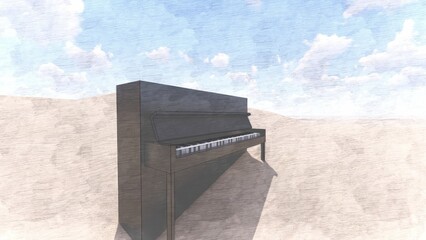 piano in the desert