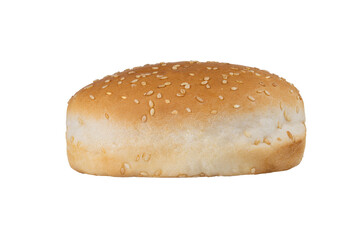 Burger buns empty isolated on white background. With clipping path. Full depth of field. Focus stacking. PNG