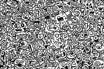 A set of doodles representing seamless pattern vector