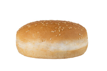 Burger buns empty isolated on white background. With clipping path. Full depth of field. Focus stacking. PNG