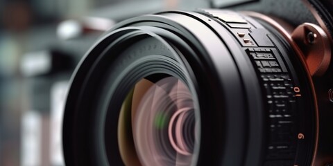 Close-up of a digital camera with copy space. Generative ai