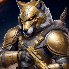 mighty wolf warrior, generative AI