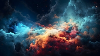 Fototapeta na wymiar Stary night cosmos ,Colorful space galaxy cloud nebula ,generative ai