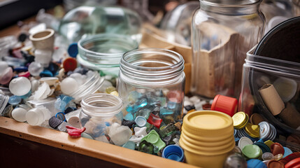 ai generated illustration plastic and glasses recycle item