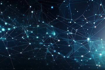 Fototapeta premium ai generated Illustration Molecules technology with polygonal shapes on dark blue background.