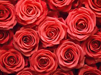 Obraz premium Natural red roses background created with Generative AI technology