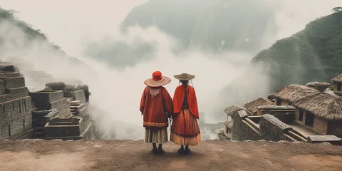 Fototapete Khaki Pärrchen in Peru KI
