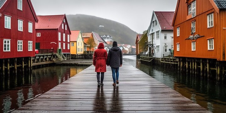 Urlauber Pärrchen in Norwegen KI