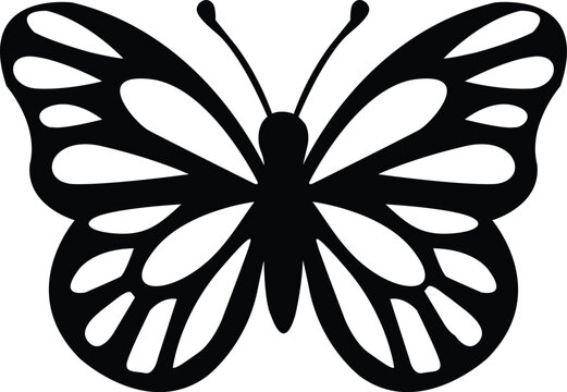 Black butterfly design hand drawn.