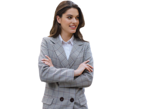 Attractive businesswoman standing on a transparent background - Powered by Adobe