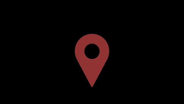 gps icon 3d animation Alpha channel 
