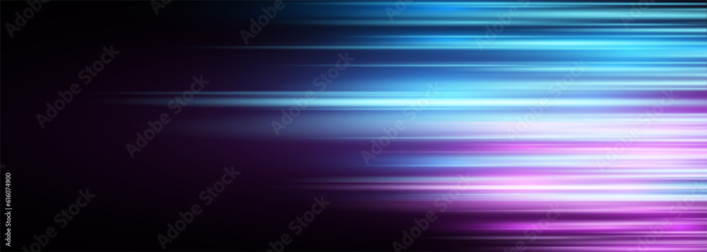 Poster black modern wide abstract technology background with blue and pink glowing high-speed and movement 