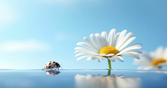 ladybug on white flower