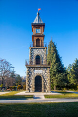 Fototapeta na wymiar Bilecik Clock Tower, Historic clock tower. Bilecik - Turkey