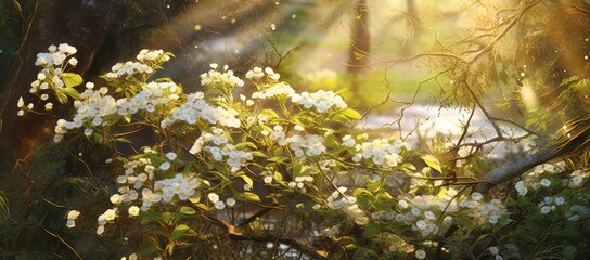 A lot of white daisies on an artistically blurred background with a round side. Background with flowers . A fresh bouquet of wild summer flowers.