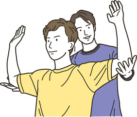 スポーツ整体のマッサージをする男性整体師