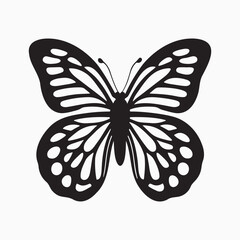 Silhouette of butterfly. Monochrome vector illustration