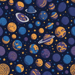 seamless pattern with galaxy 