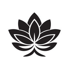 Rose silhouette logo isolated on white background