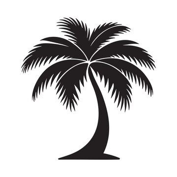 Palm tree silhouette logo isolated on white background