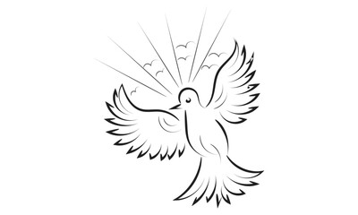 Pentecost poster design for print or use as card, flyer or T shirt