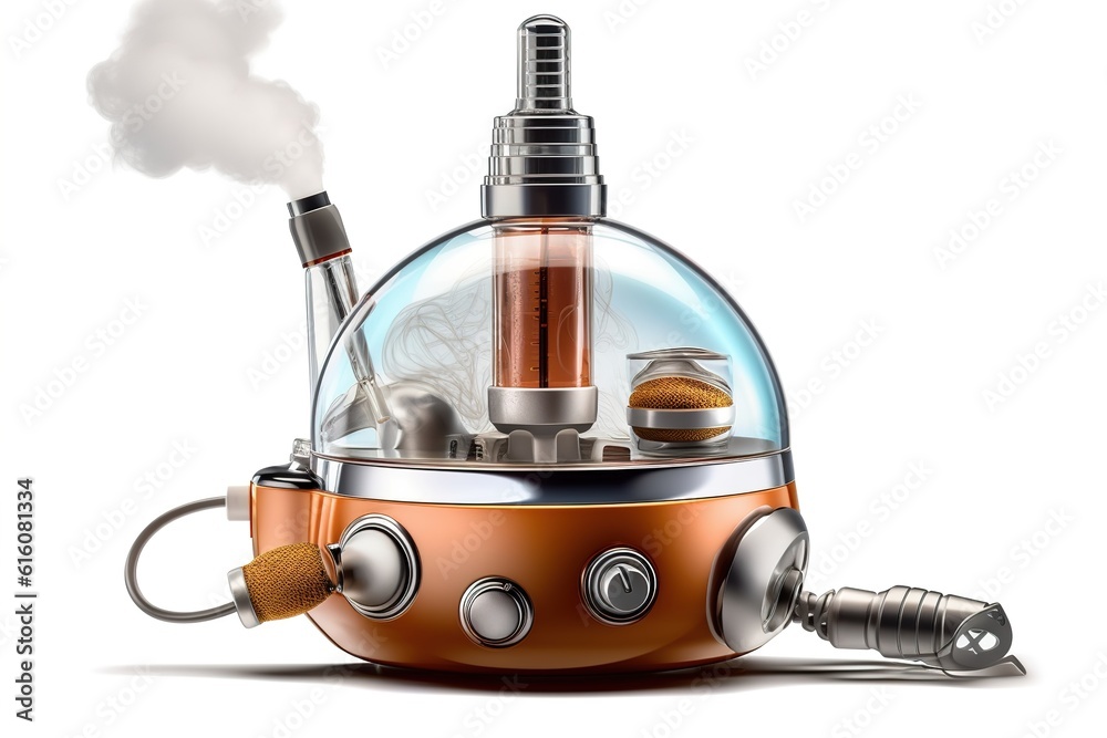 Poster vaporizer isolated on white background. Generated by AI.