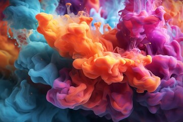 Fototapeta premium Fluid smoke paint pouring background Generative AI