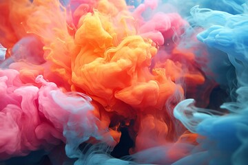 Fototapeta premium Fluid smoke paint pouring background Generative AI