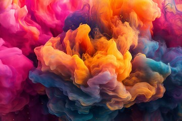 Fototapeta premium Fluid smoke paint pouring background Generative AI