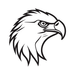 Eagle head black and white vector icon