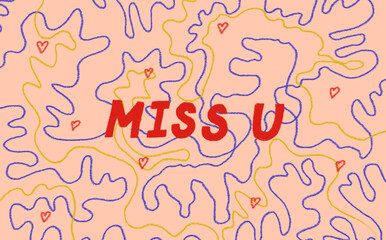 Miss You - Postcard, Greeting card