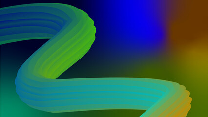 Blue gradation green Abstract fluid wave. Modern poster with gradient 3d flow shape. Innovation background design for landing page. Vector