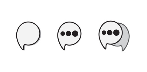 Chat room icon, Design element for poster, emblem, sign, banner, flyer. Retro empty bubbles and elements set on transparent background. Vintage design, pop art style. vector illustration