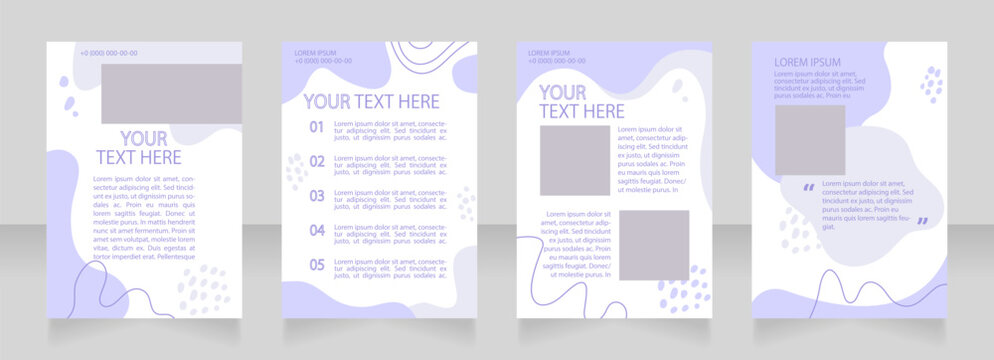 Company introduction blank brochure layout design. Brand book. Vertical poster template set with empty copy space for text. Premade corporate reports collection. Editable flyer paper pages