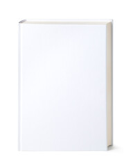 A white book isolated on white background