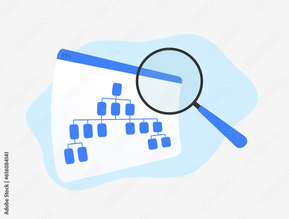 Poster website sitemap vector illustration. create and submit an xml file listing all urls for better seo s